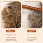 Wooden Handle Stainless Steel Cat Hair Comb 4