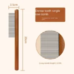 Wooden Handle Stainless Steel Cat Hair Comb 3