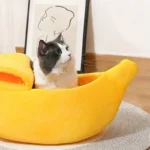 Warm Banana-Shaped Winter Cat House 2
