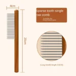 Wooden Handle Stainless Steel Cat Hair Comb 5