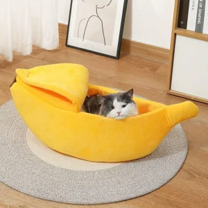 Warm Banana-Shaped Winter Cat House
