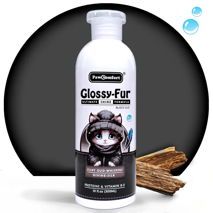 PawComfort Glossy Cat Shampoo - Black Oud Fur Conditioner